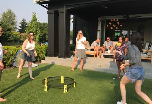 Fort Worth Texas patio party with Spikeball