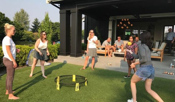 Fort Worth Texas patio party with Spikeball