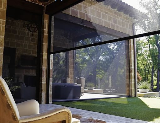 Dallas motorized patio shades for porches