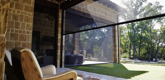 Dallas motorized patio shades for porches