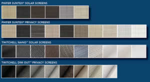 Screen fabric mesh choices